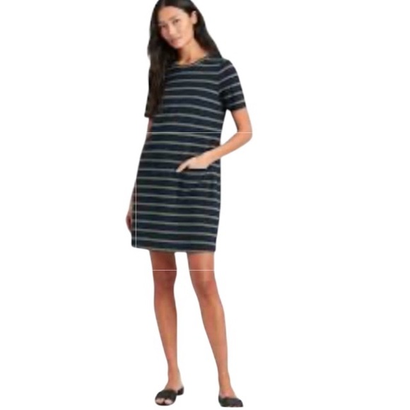 Banana Republic NWT Small  Short Sleeve Striped T-Shirt Dress w/Pocket - Picture 1 of 8